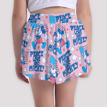 Patriotic MM Print Girls' Sports Culottes