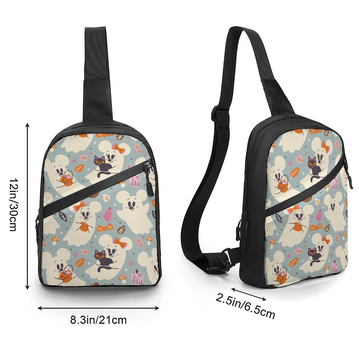 Friendly Ghosts [Slate] Folding chest bag