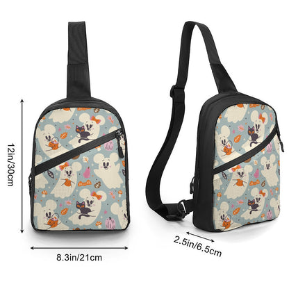 Friendly Ghosts [Slate] Folding chest bag