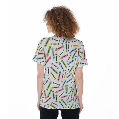 Crayons Women's O-Neck T-Shirt|180 GSM Jersey