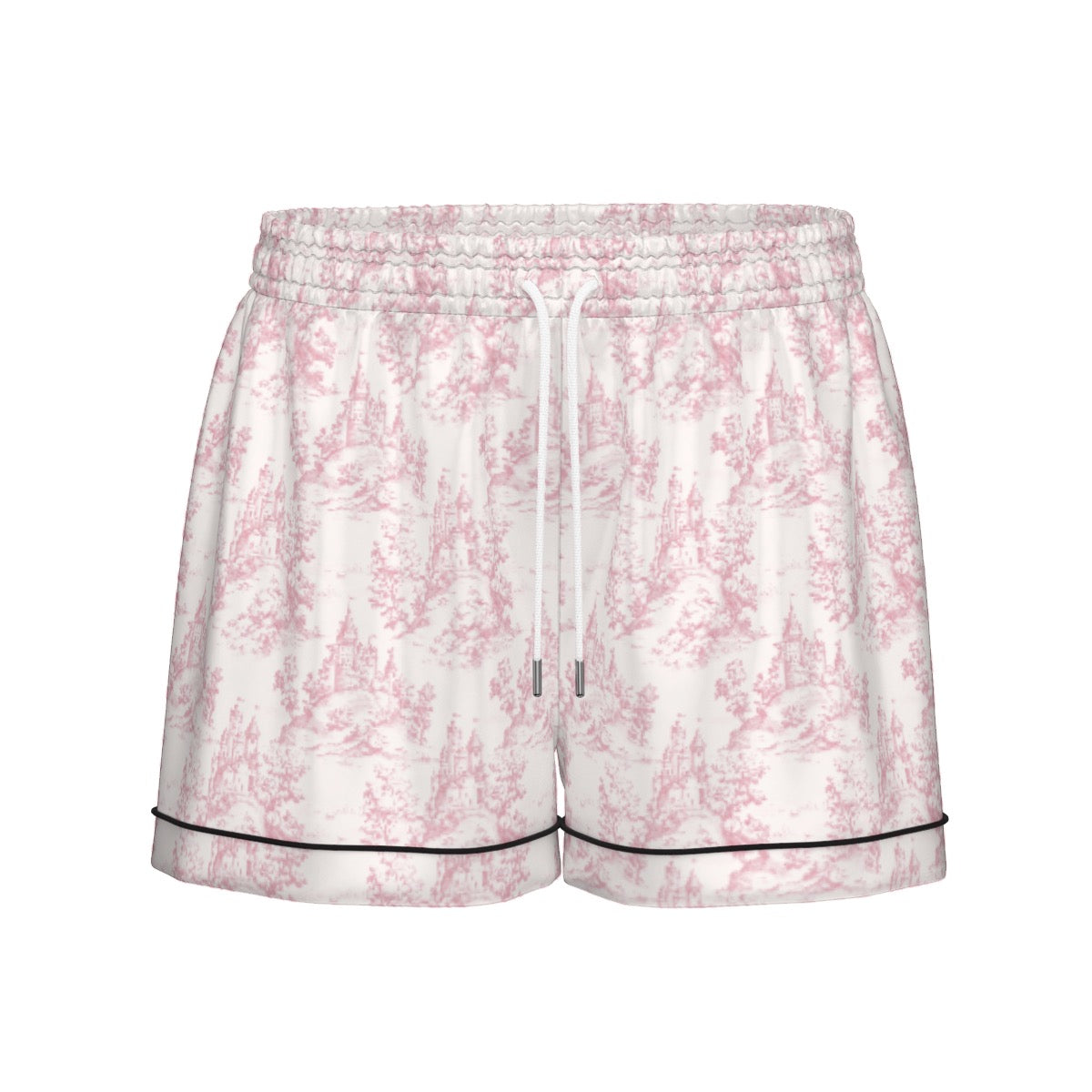 Castle Toile Women's Pajama Set With Short Sleeve