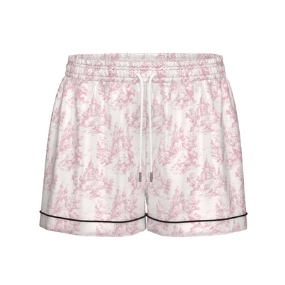 Castle Toile Women's Pajama Set With Short Sleeve