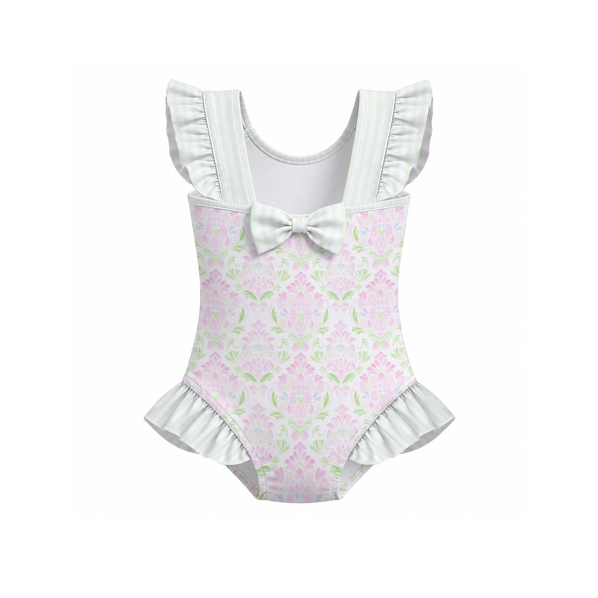 Brighton Girls' Ruffle Sleeve Swimsuit With Bow