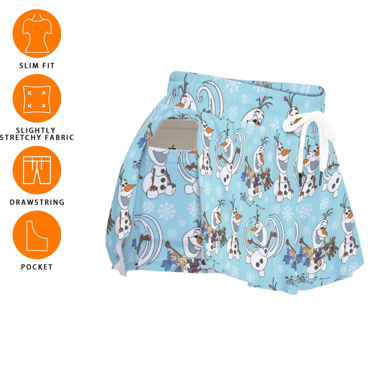 Snowman Making Friends  Women's Sport Skorts With Pocket