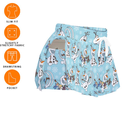 Snowman Making Friends  Women's Sport Skorts With Pocket