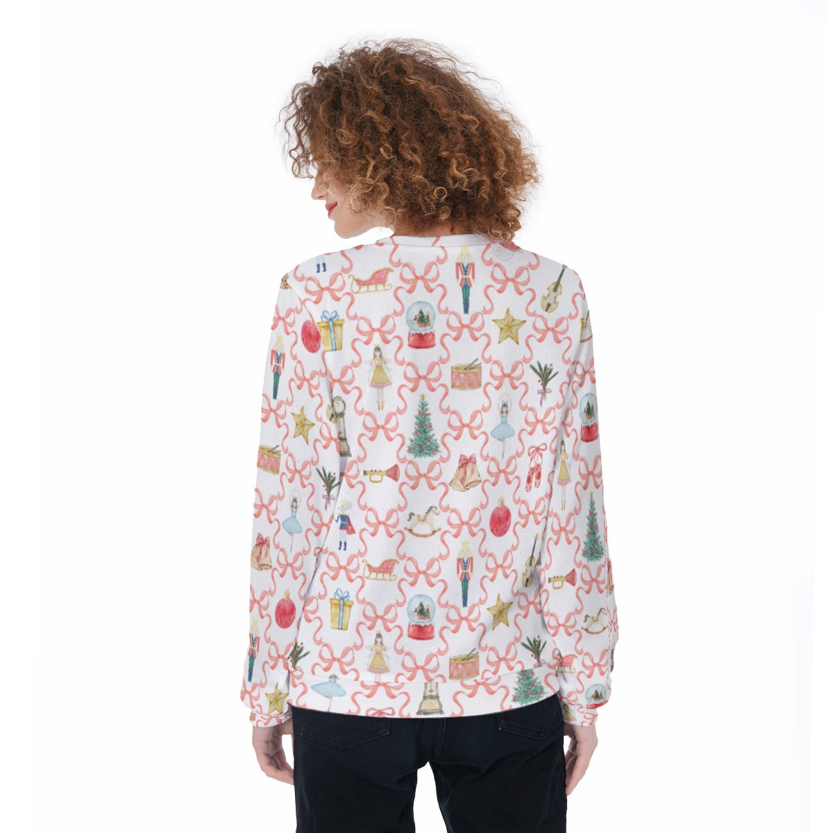 Red Bow Nutcracker Women's Sweater