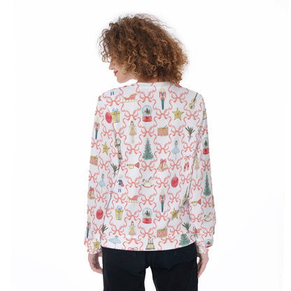 Red Bow Nutcracker Women's Sweater