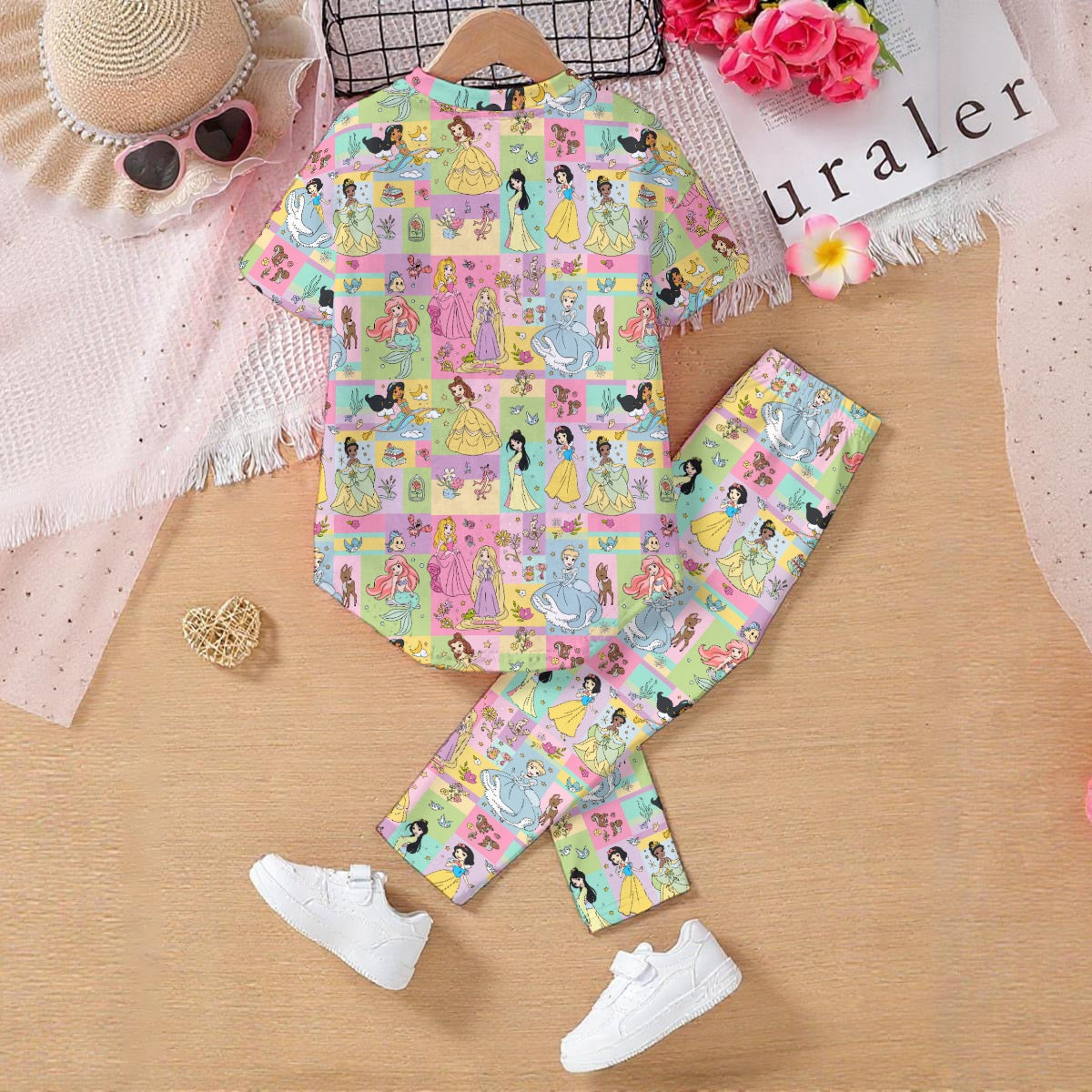 Patchwork Princesses Kids' Casual Top and Pants Set