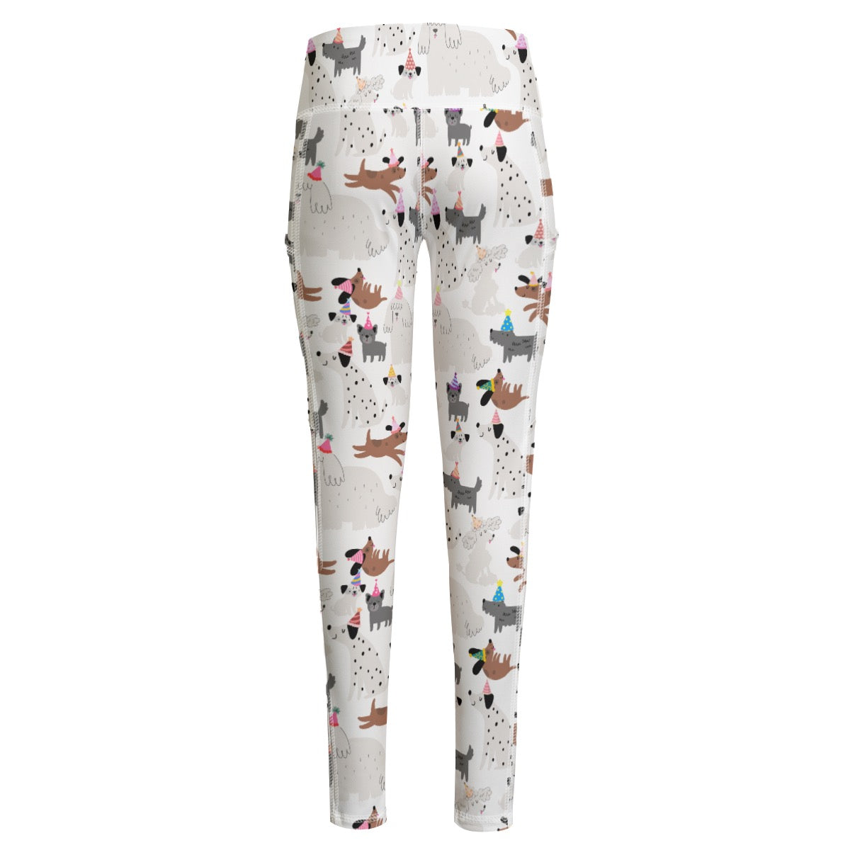 Party Pups Functional Women's Yoga Leggings With Side Pockets