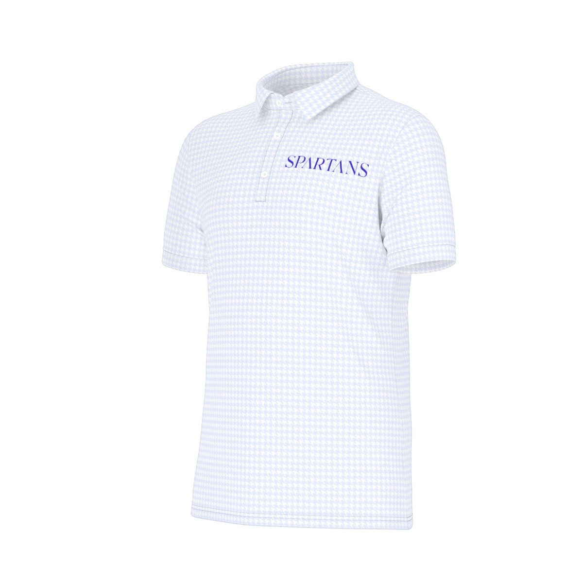 Blue Herringbone Spartans Men's Stretch Collar Polo Shirt