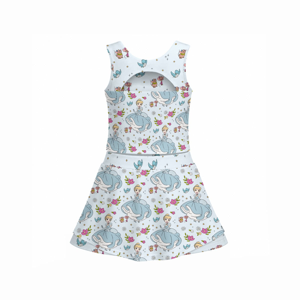Cindy Girl's Sleeveless Sports Tank & Skort Set