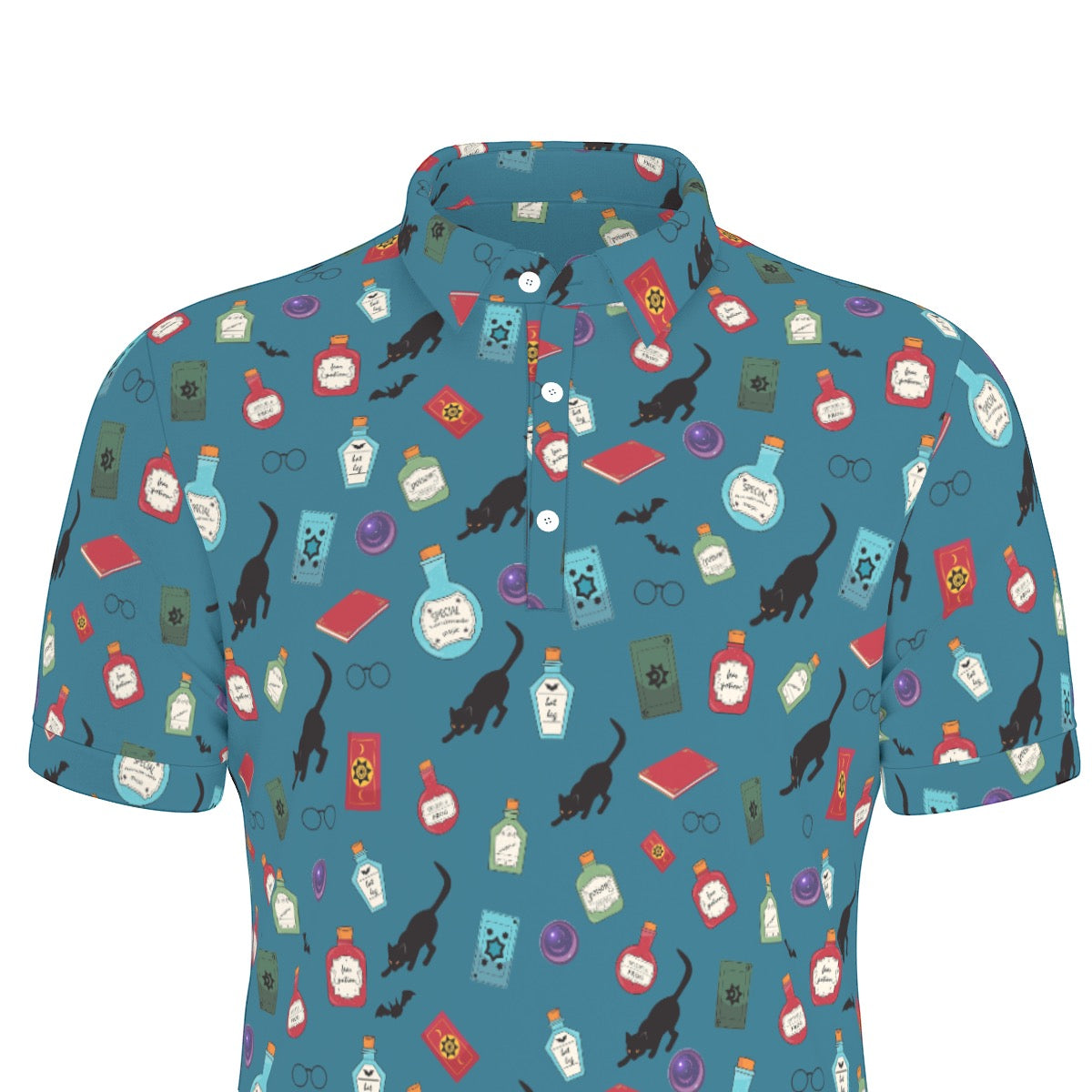 Blue Wizard Men's Stretch Collar Polo Shirt