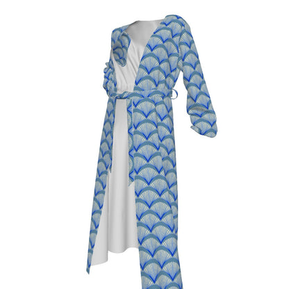 Scalloped Shells Women's Lace-up Chiffon Robe