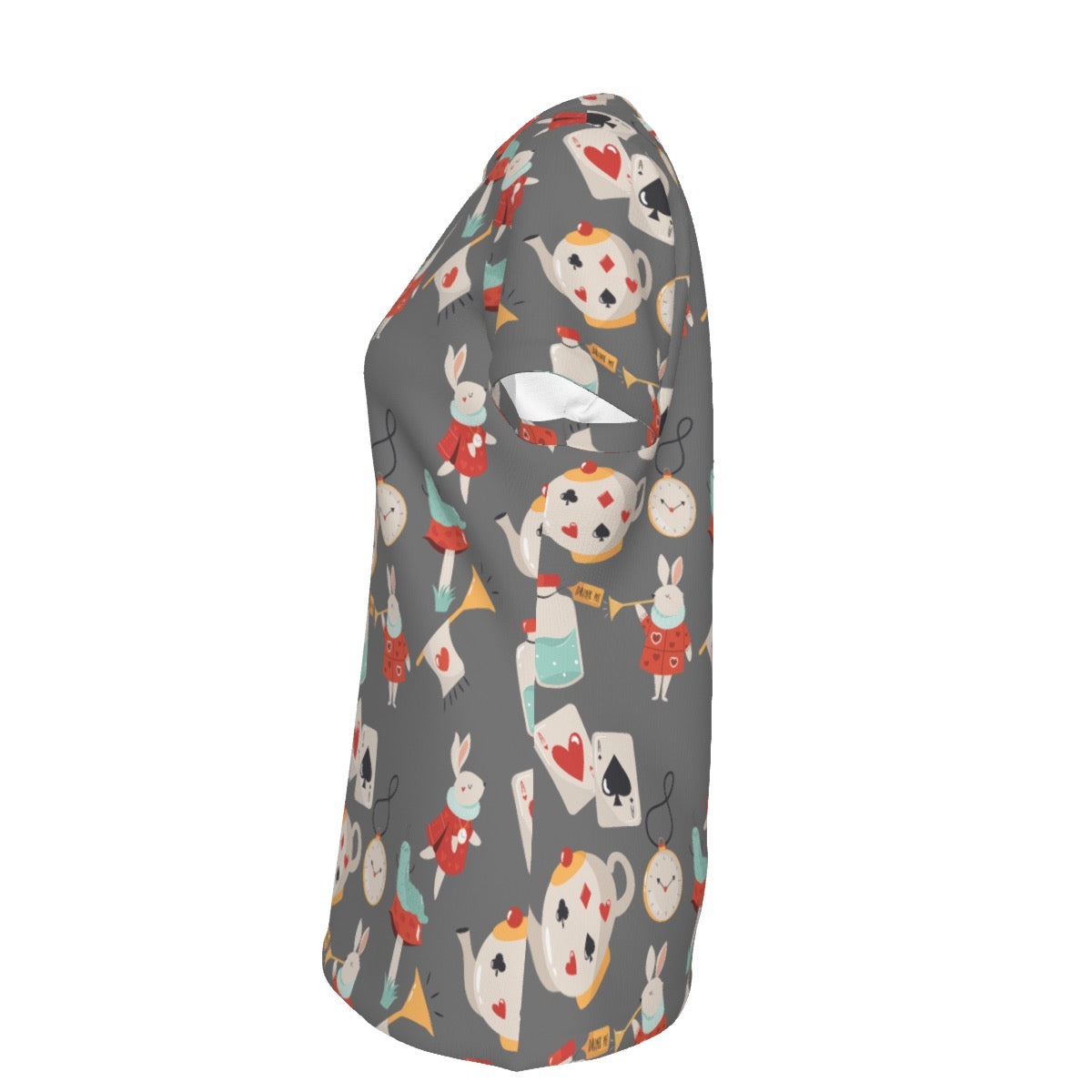 Gray Alice Icons Women's Round T-Shirt|210GSM