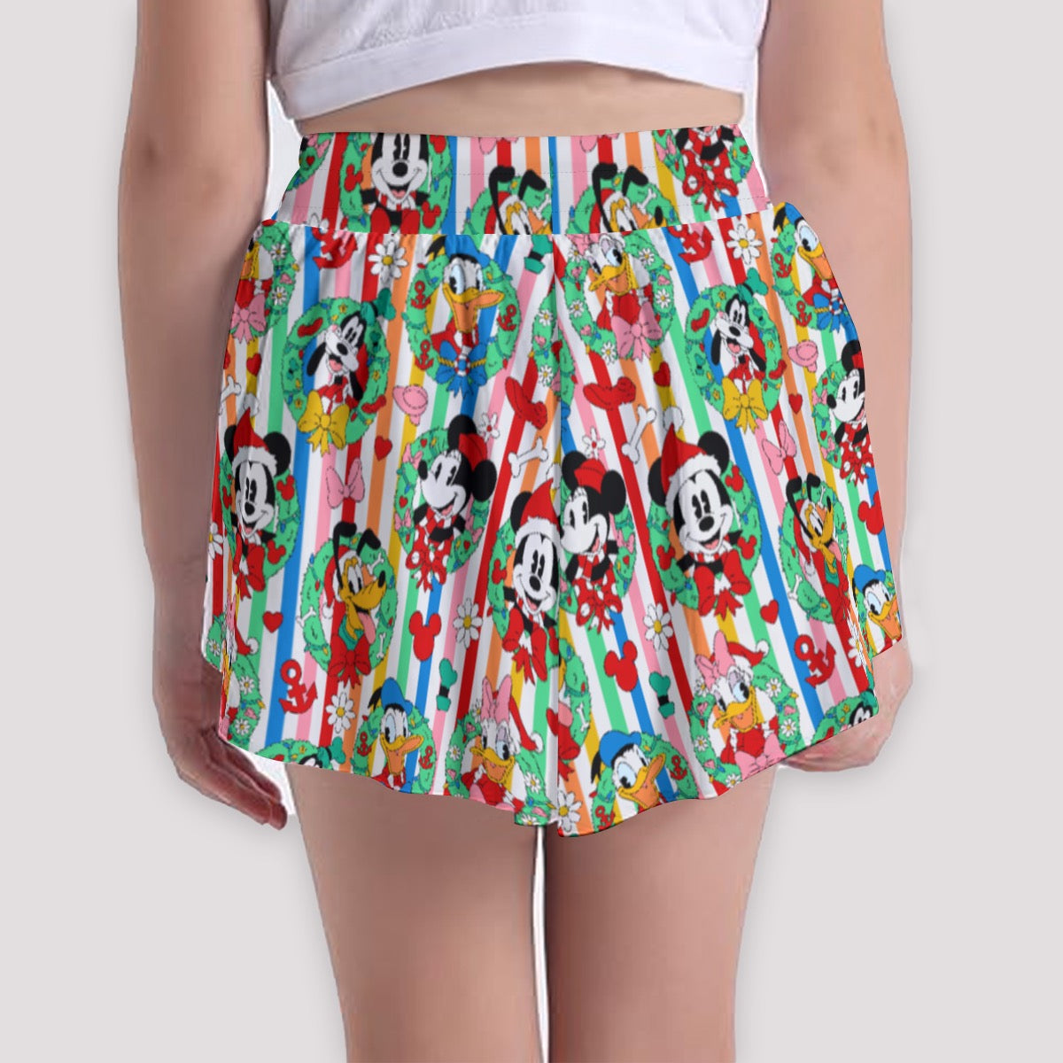 Wreath Friends [rainbow stripe] Girls' Sports Culottes
