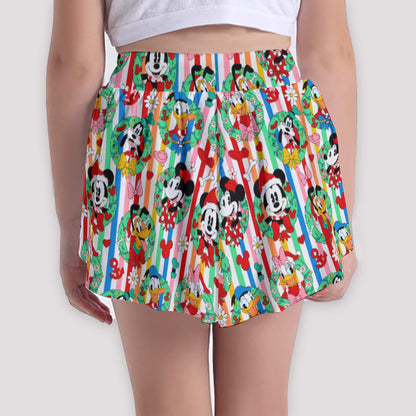 Wreath Friends [rainbow stripe] Girls' Sports Culottes