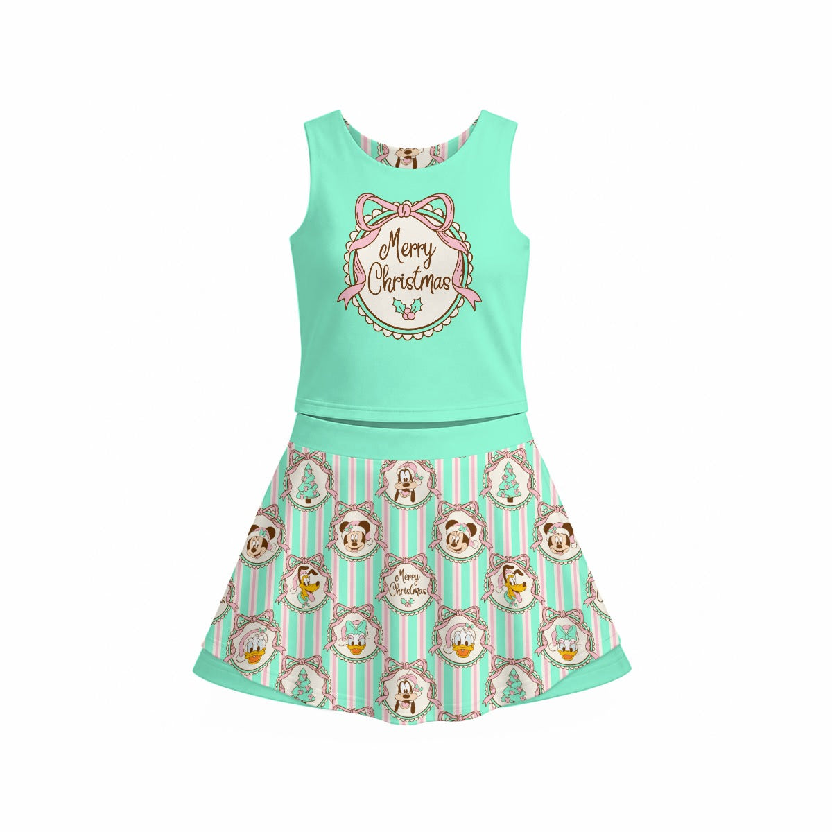 Merry Christmas & Friends Girl's Sports Tank & Skort Set