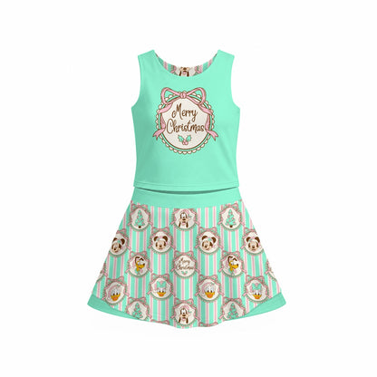 Merry Christmas & Friends Girl's Sports Tank & Skort Set