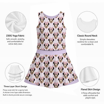 Minnie Stripe Women's Sports Tank & Skort Set