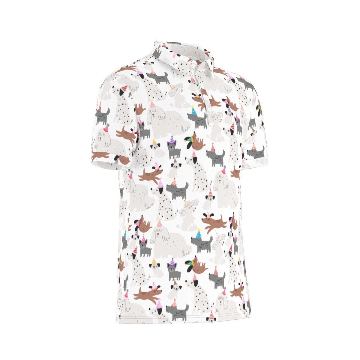 Party Pups Men's Stretch Collar Polo Shirt