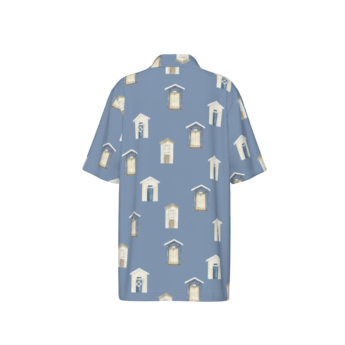 Dark Blue Beach Houses Polo Collar Jersey |210GSM