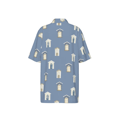 Dark Blue Beach Houses Polo Collar Jersey |210GSM