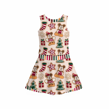 Christmas Cookies Girl's Sports Tank & Skort Set