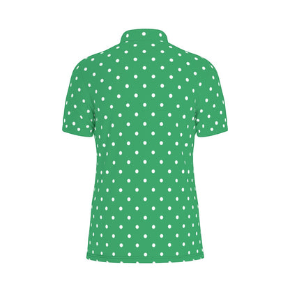 Green Dots Men's Stretch Collar Polo Shirt