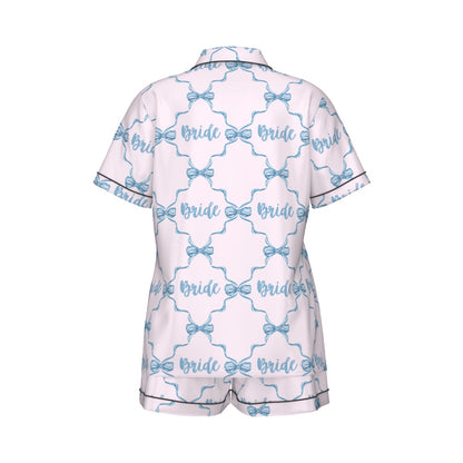 Bride [pink] Women's Pajama Set With Short Sleeve