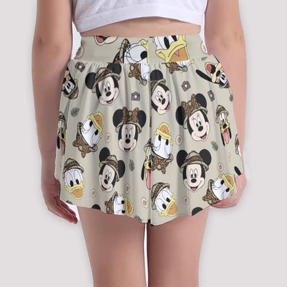 Large Safari Faces Girls' Sports Culottes