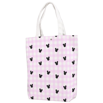 Bright Pink Gingham Canvas Bag With Shoulder Strap