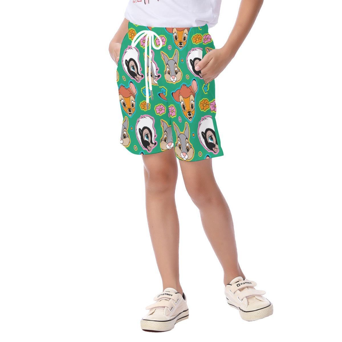 Green Forest Friends Kid's Beach Shorts