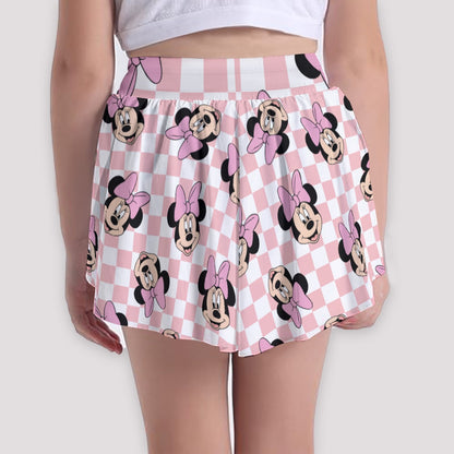 Checkered Minnie Girls' Sports Culottes