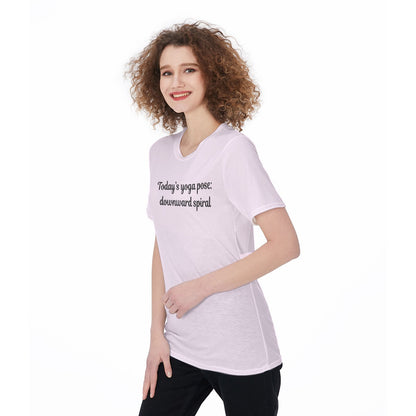 Today's Yoga Pose: Downward Spiral Women's O-Neck T-Shirt|180 GSM Jersey