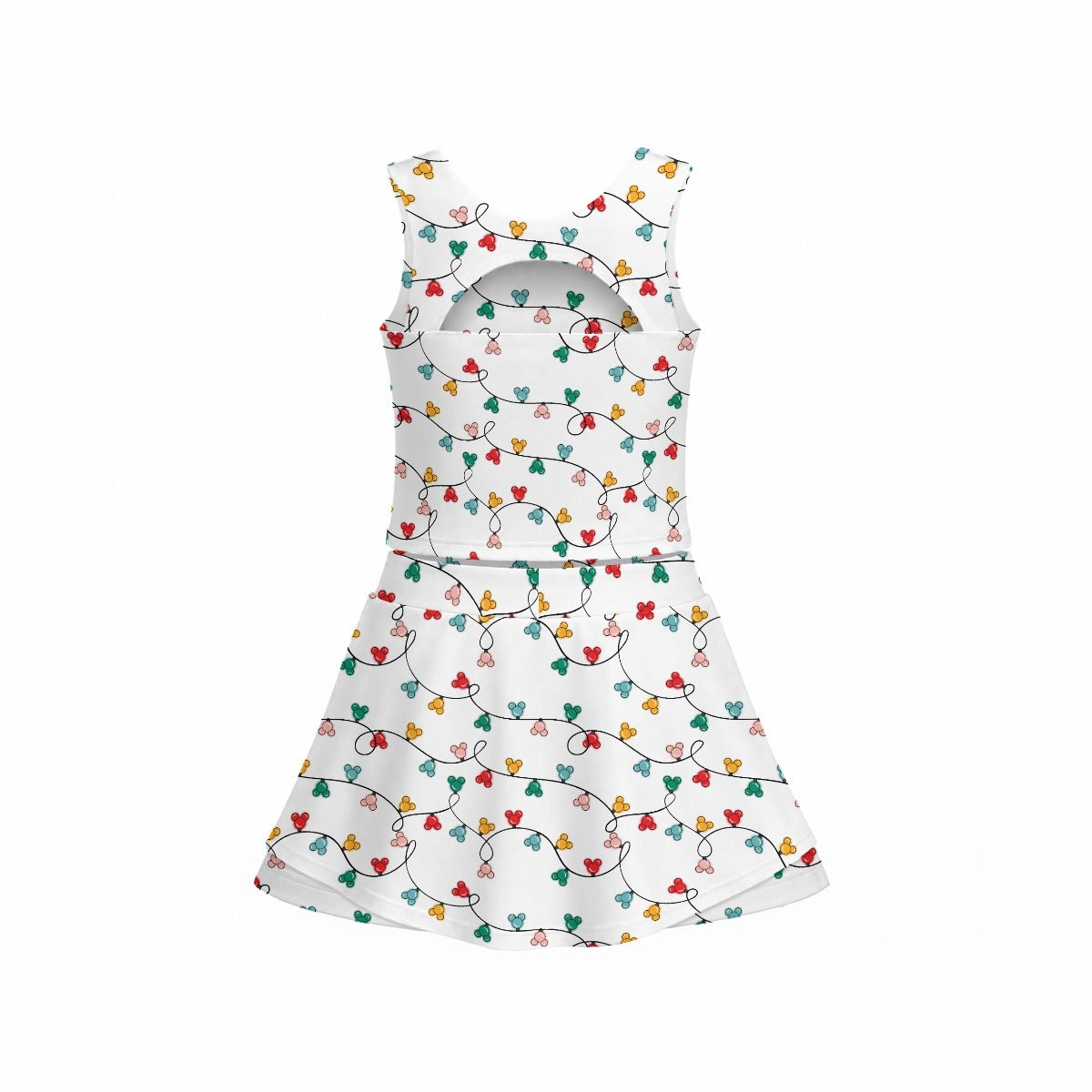 MM Christmas Lights Girl's Sports Tank & Skort Set