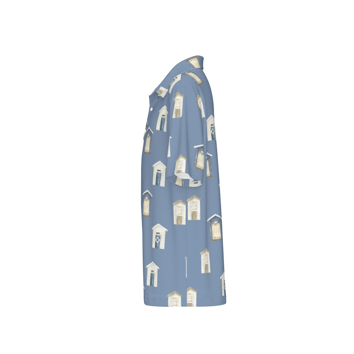 Dark Blue Beach Houses Polo Collar Jersey |210GSM