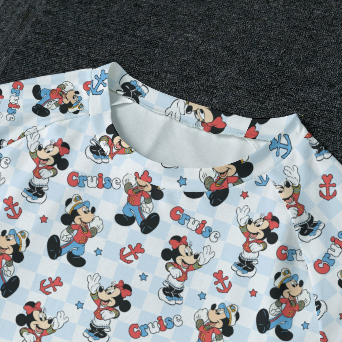 Checkered Cruising MM Men's Raglan Sleeve Pajamas With Wide Ankles