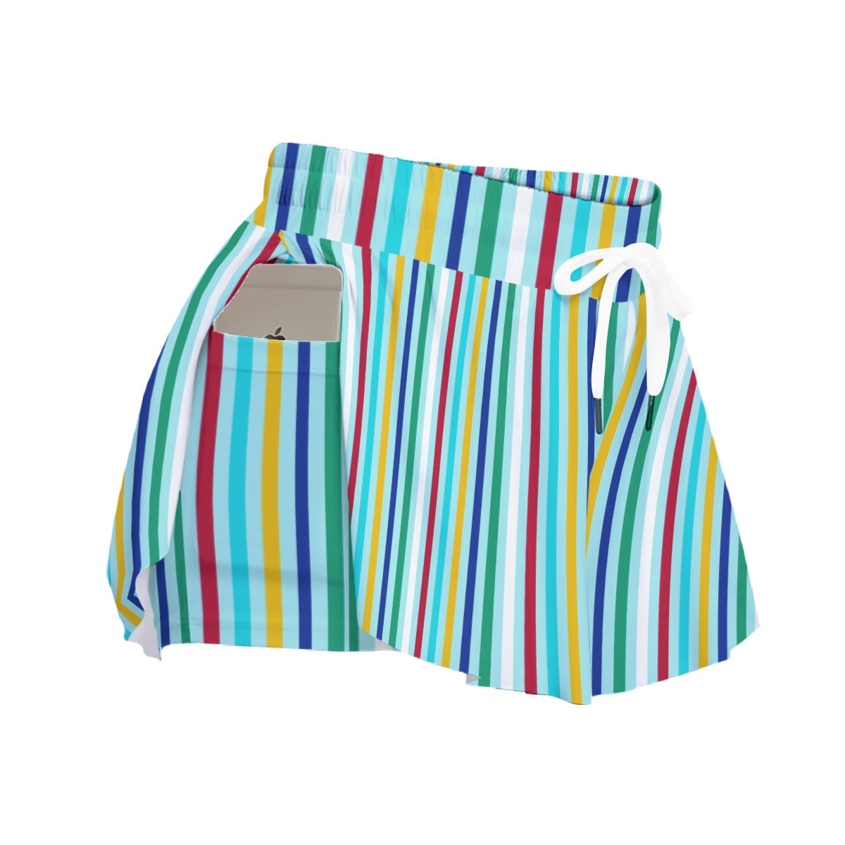 Merry Time Stripe Women's Sport Skorts With Pocket