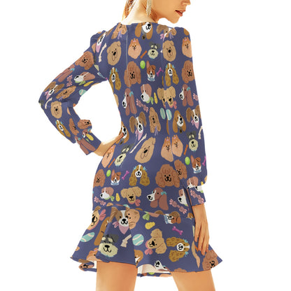Playful Pups Women's Ruffle Hem Skinny Dress