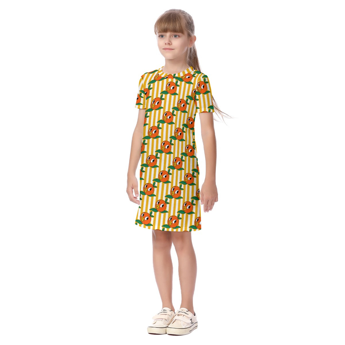 Striped Birdie Kid's Short Sleeve Dress