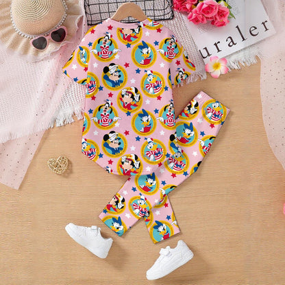 Pink Sailing Friends Kids' Casual Top and Pants Set