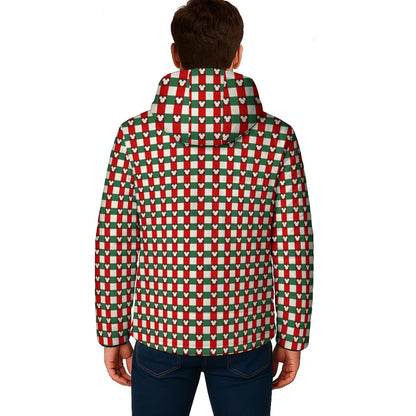 MM Christmas Plaid Unisex Warm Hooded Jacket