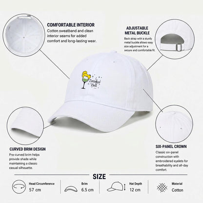 Drinker Bell Embroidered Soft-Crown Flat Cap