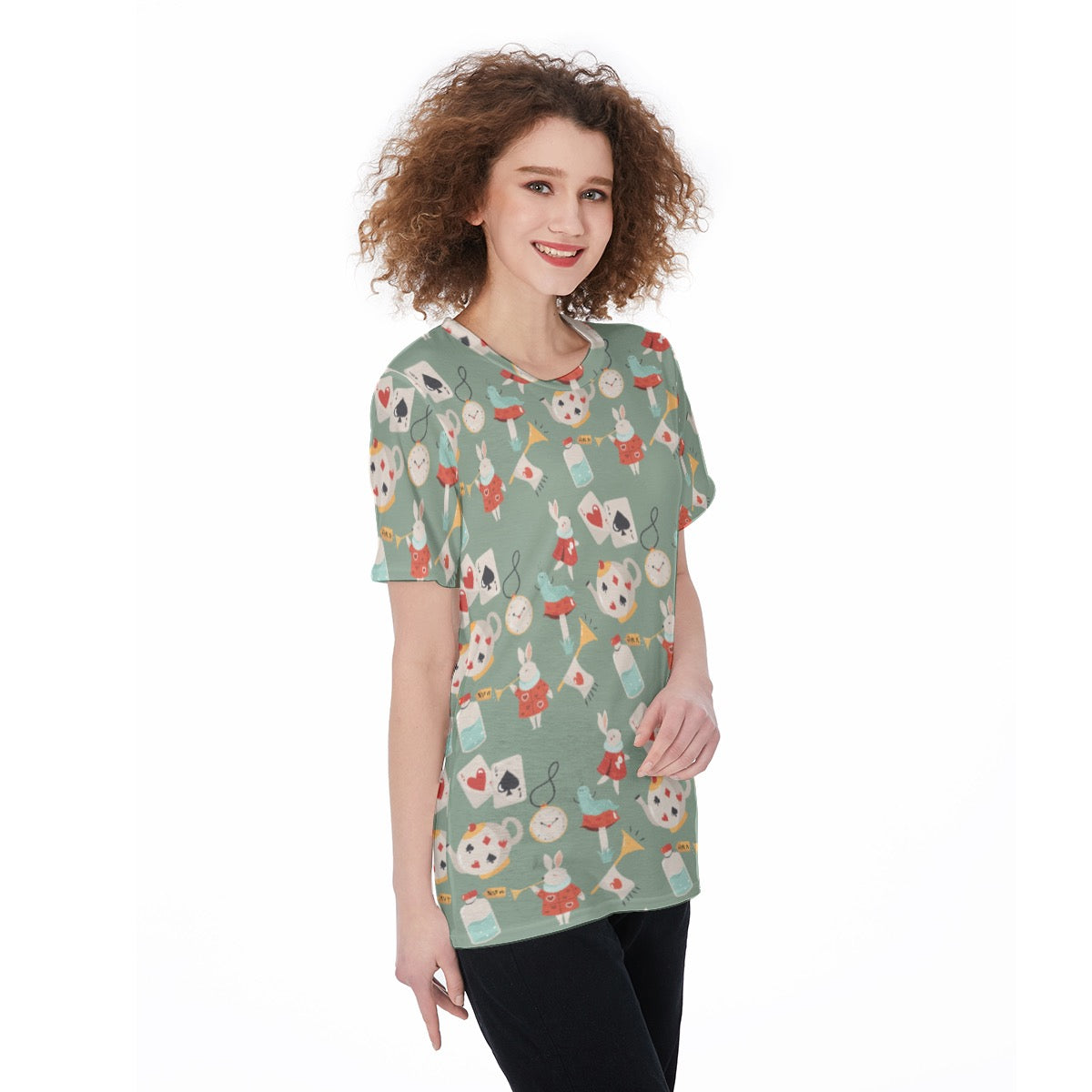 Green Alice Icons Women's Crew Neck T-Shirt