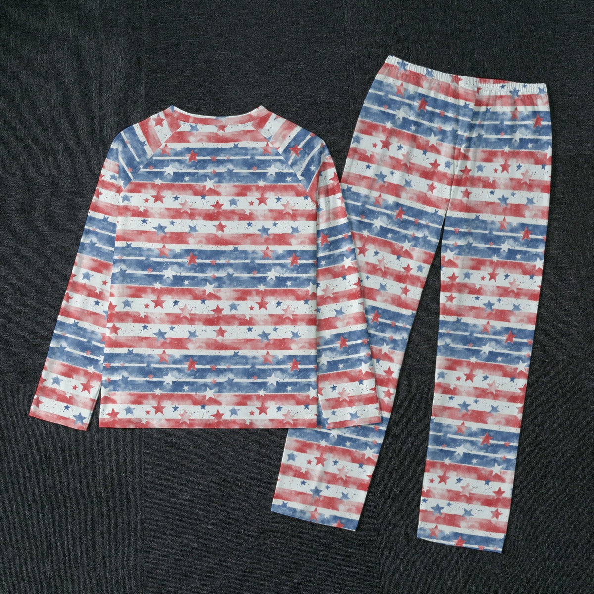 Stars & Stripes Men's Raglan Sleeve Pajamas With Wide Ankles