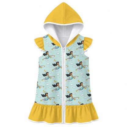 A Whole New World Girls' Hooded Beach Cover-Up