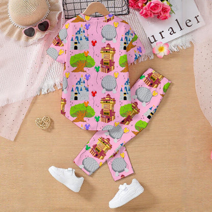 Pink Parks Kids' Casual Top and Pants Set