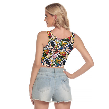 Checkered Friends Women's Sport Crop Tank Top