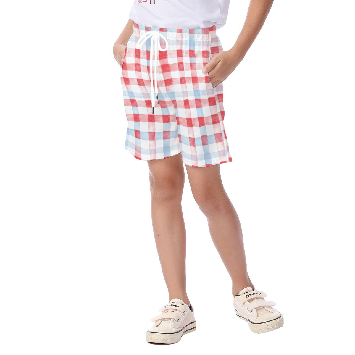 Patriotic Plaid Kid's Beach Shorts