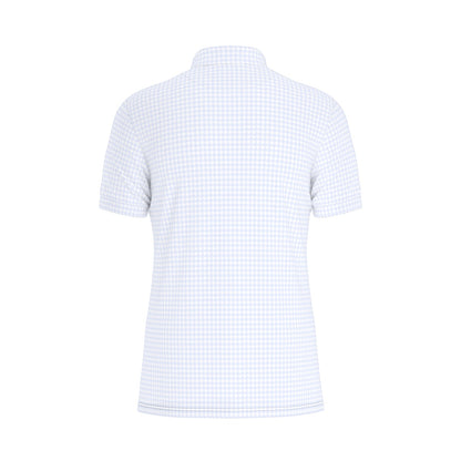 Blue Herringbone Tigers Men's Stretch Collar Polo Shirt